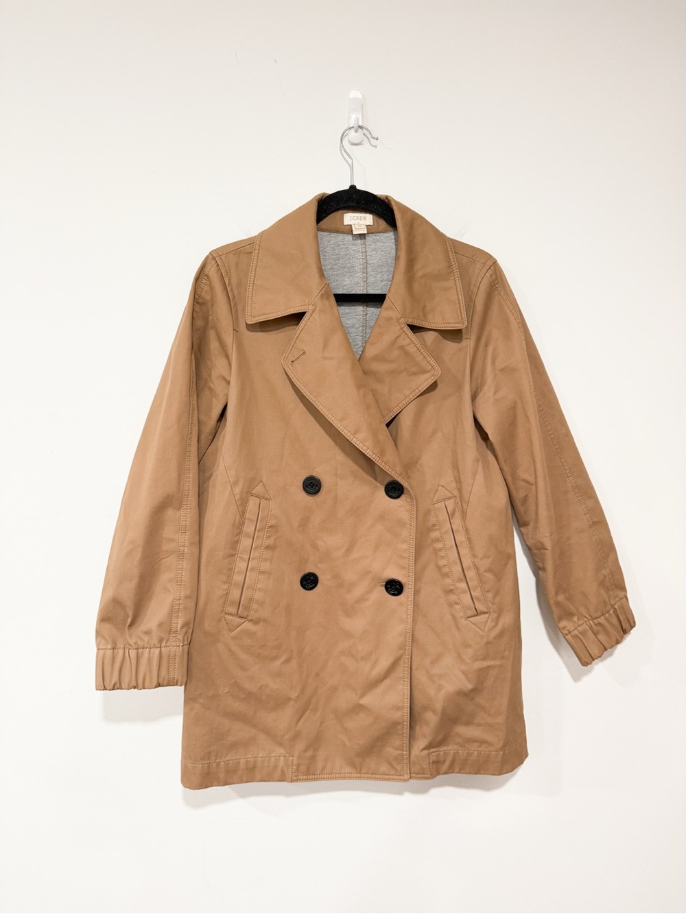 J.Crew Bonded Trench Coat Tan Classic Neutral Minimalist Quiet Luxury Size 10